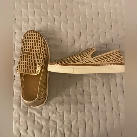 Antonio Melani Metallic Gold Women's Slip-On Loafers - Picture 8 of 8